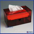 Gavefa de armazenamento de acrílico facial / Cosmetic Organizer Box W / Tissue Dispenser
